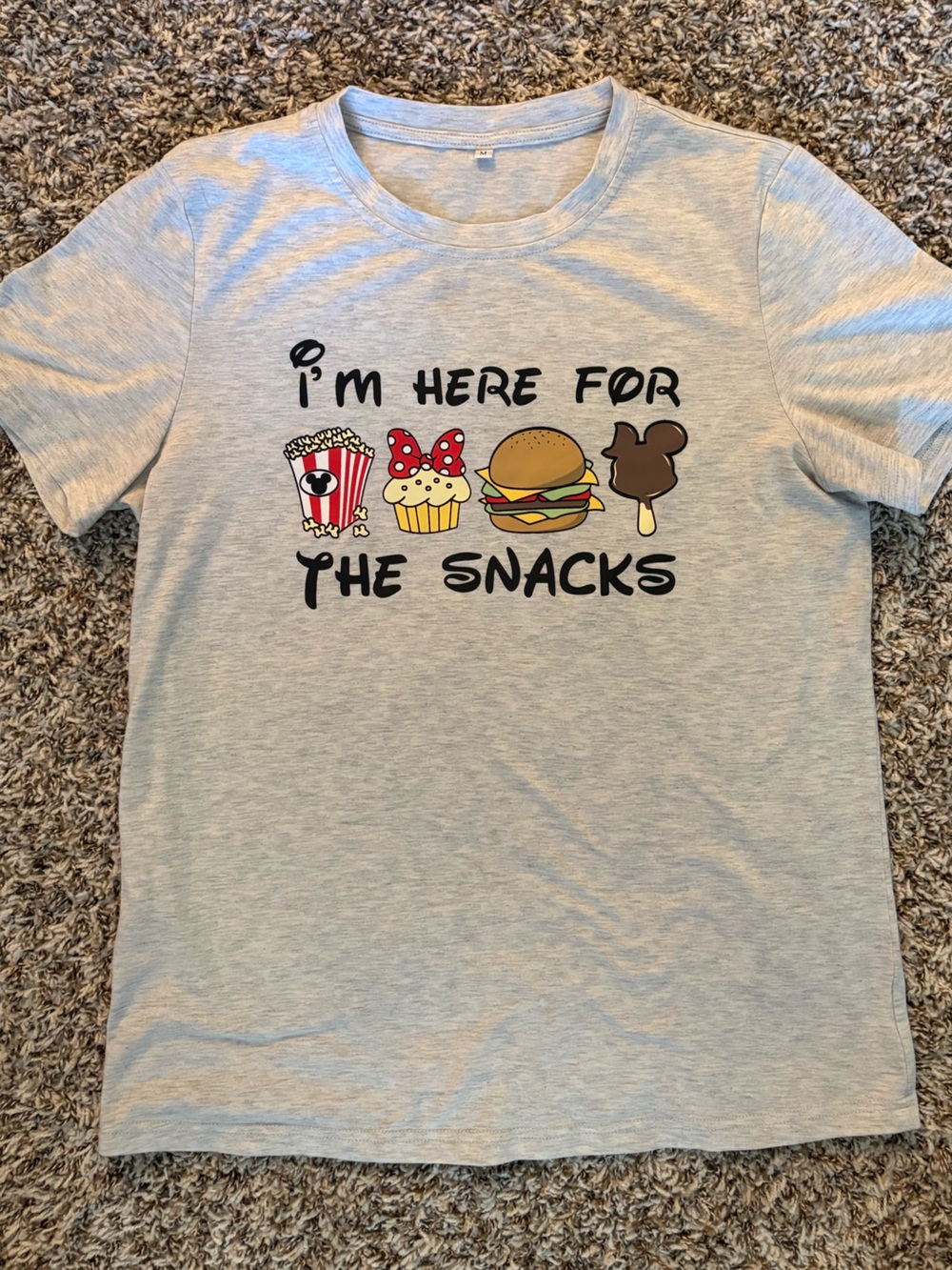 Kids' Light Gray 'I'm Here for the Snacks' Graphic Tee